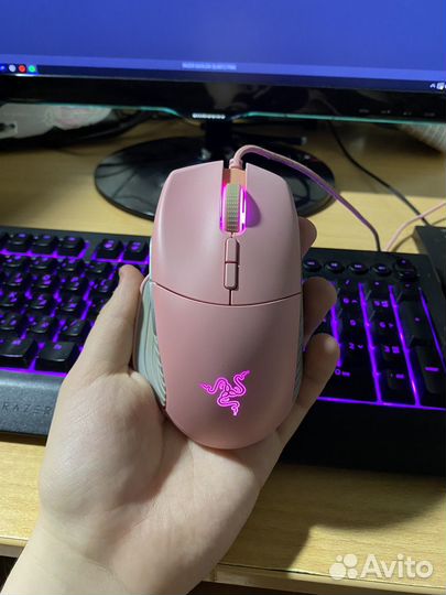 Игровая мышь razer basilisk quartz pink