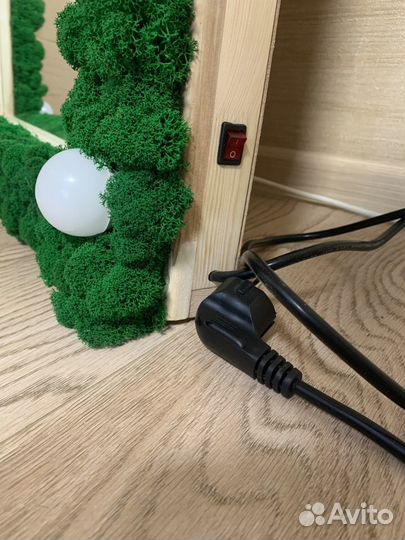 Зеркало с LED-лампами и стабилизированным мхом