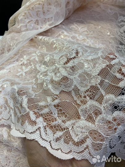 Тюль гипюр нежно розовая