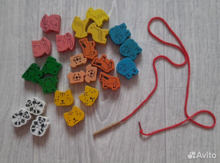 Бусы-шнуровка деревянные 
