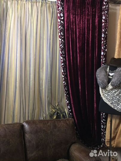 Бархатная шторка-италия на подкладе