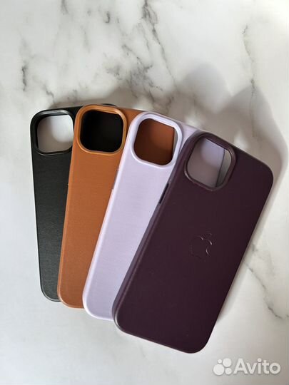 Кожаный чехол на iPhone 12, 13, 13 Pro Max, 14