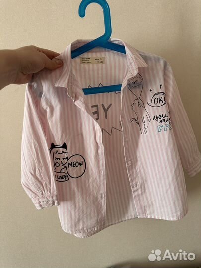 Рубашка детская zara 5 лет 110 для девочки