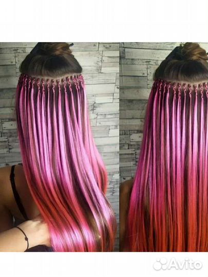 Афронаращивание волос, цветные пряди, загущение