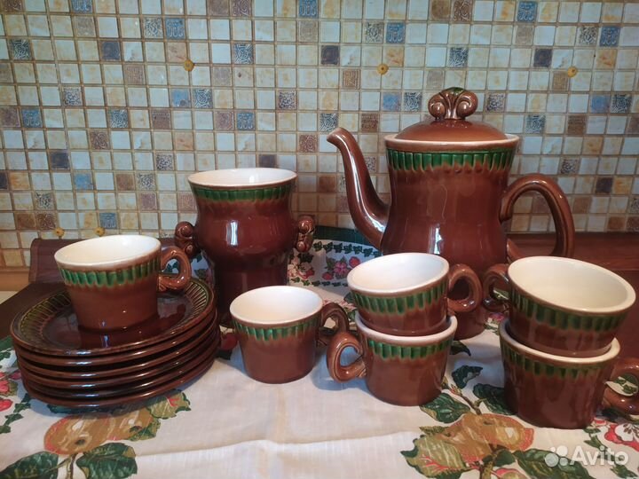 Сервиз кофейный глиняный СССР