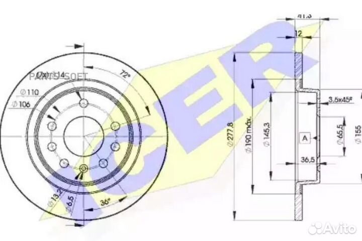 Icer 78BD91152 78BD9115-2 к-кт дисков тормозных за