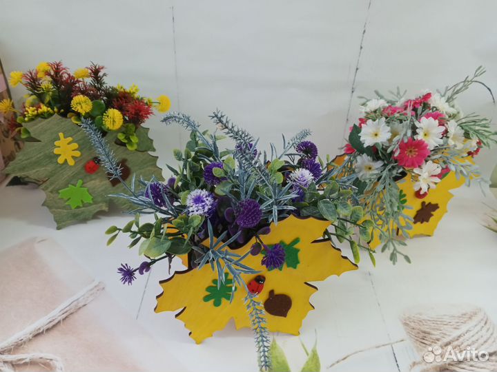 Букеты из сухоцветов и искусственных цветов