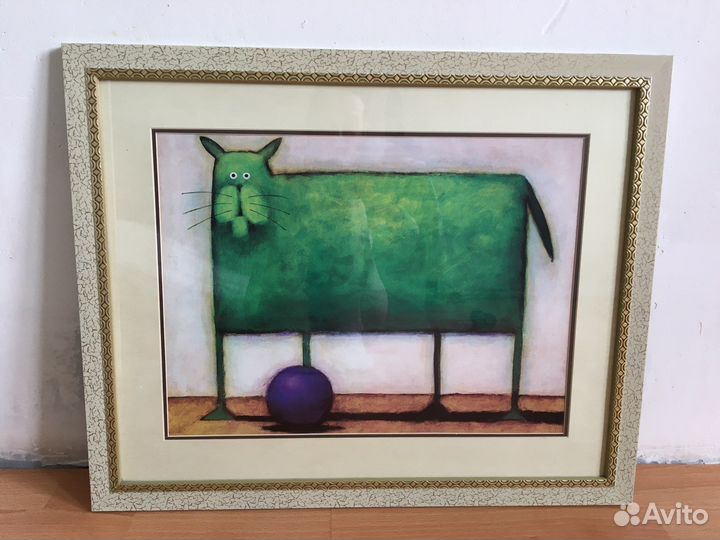 Картина/репродукция в раме кот, Декарт