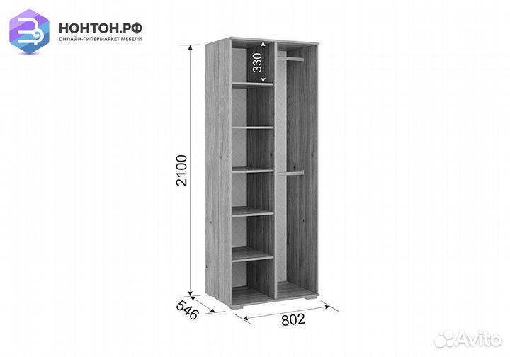 Шкаф 2-х дверный Алина 03.01 дуб мария / белый