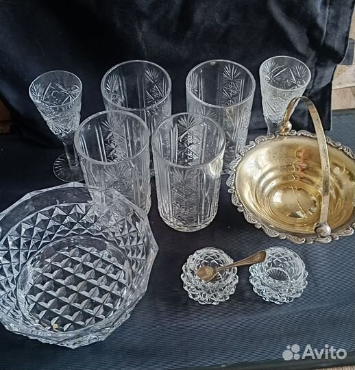 Хрустальные бокалы,стопки,солонки