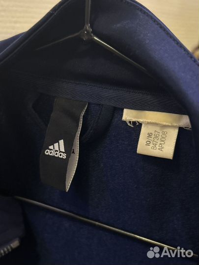 Олимпийка adidas оригинал синяя на молнии S(44-46)