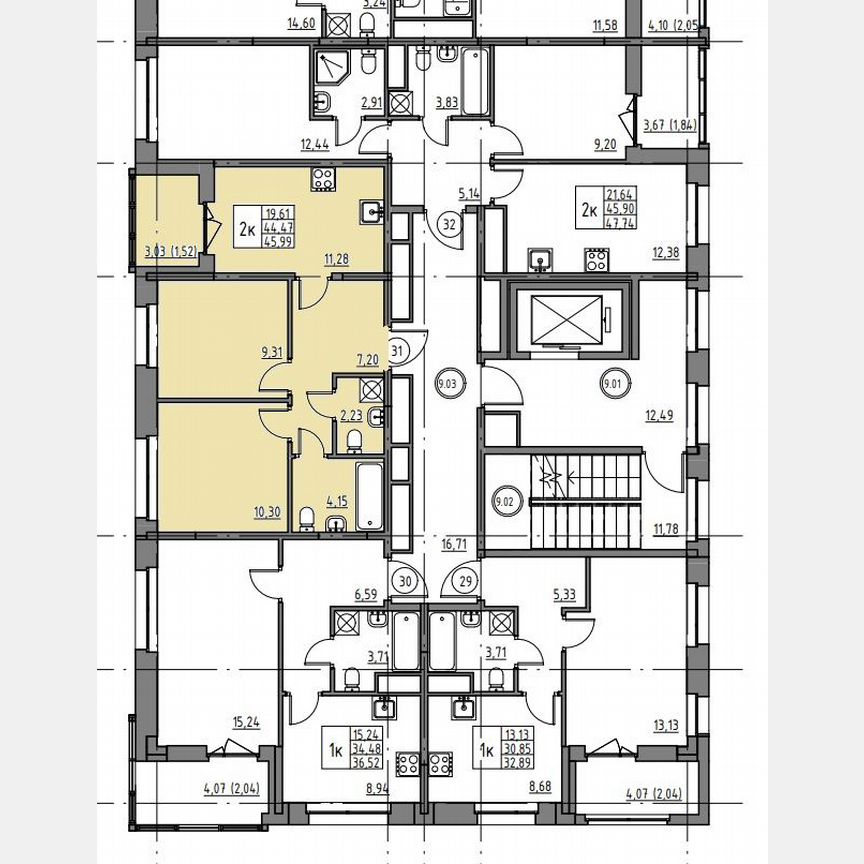 2-к. квартира, 46 м², 9/12 эт.