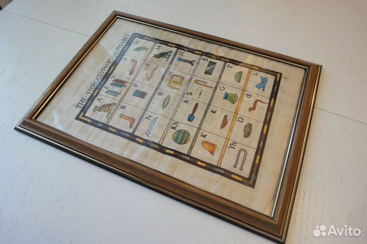 Картина папирус Иероглифы Древнего Египта алфавит