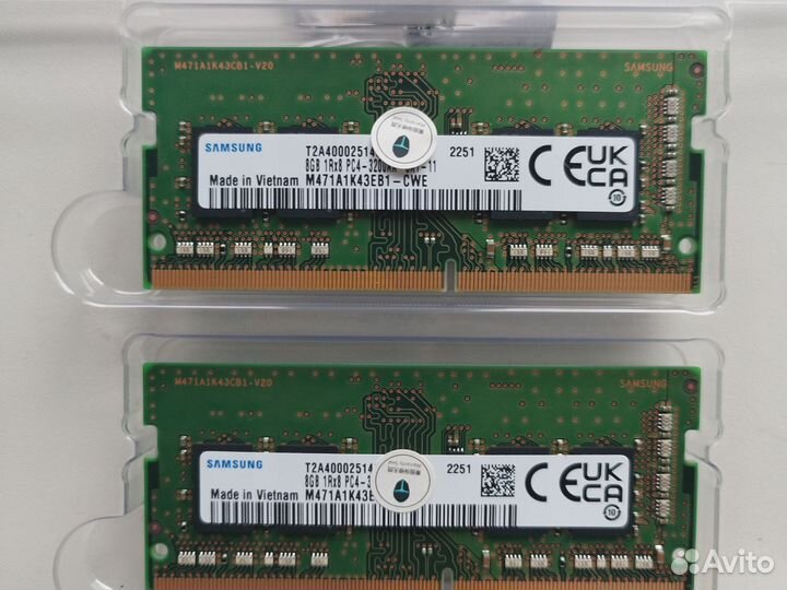 Оперативная память Samsung So-dimm ddr4 2x8гб