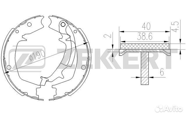 Zekkert BK-4451 Колодки торм. бараб. зад Hyundai S