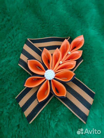 Брошки из Георгиевской ленточки к 9 Мая