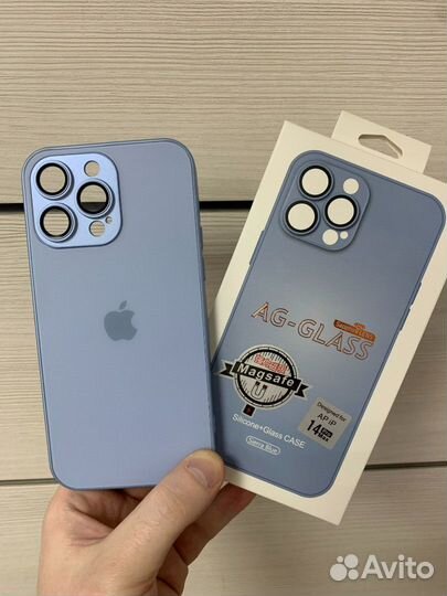 Чехол стеклянный Magsafe iPhone 14 ProMax