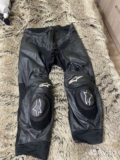 Мото штаны кожаные