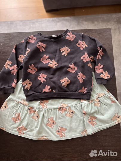 Комплект для девочки платье и свишот H&M