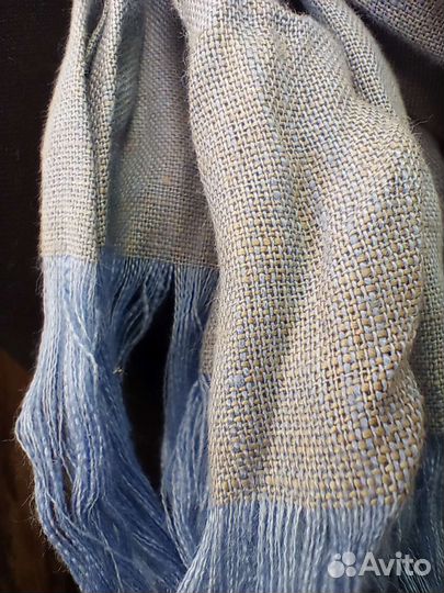 Льняной шарф 75х200см меланж