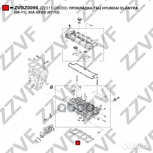 Прокладка гбц hyundai elantra (06-11), KIA ceed