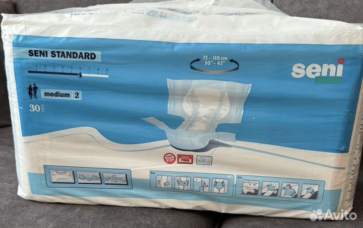 Памперсы для взрослых размер m по 30 штук