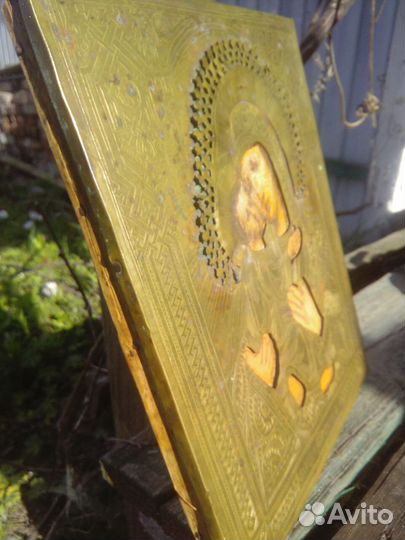 Старинная икона Божьей Матери Владимирская.Штихель