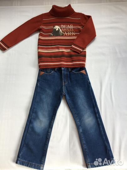 Комплект куртка утеплённая“Lindex”+джинсы+свитер