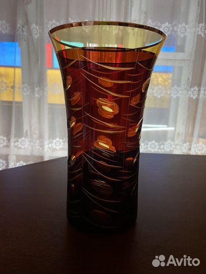 Ваза, богемское стекло