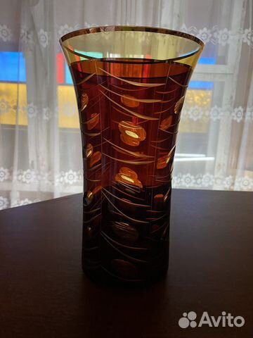 Ваза, богемское стекло