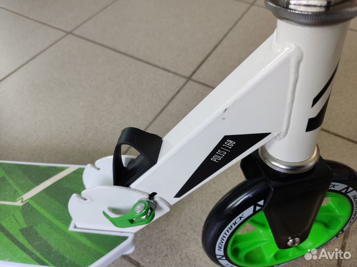 Самокат novatrack 160P.polis.GN9 белый/зеленый