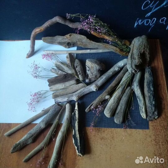 Дрифтвуд набор из 24 коряг. Размер 10-46 см.Лот98