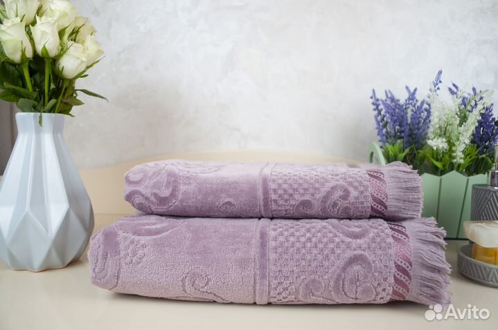 Полотенца Набор комплект махровые велюровые