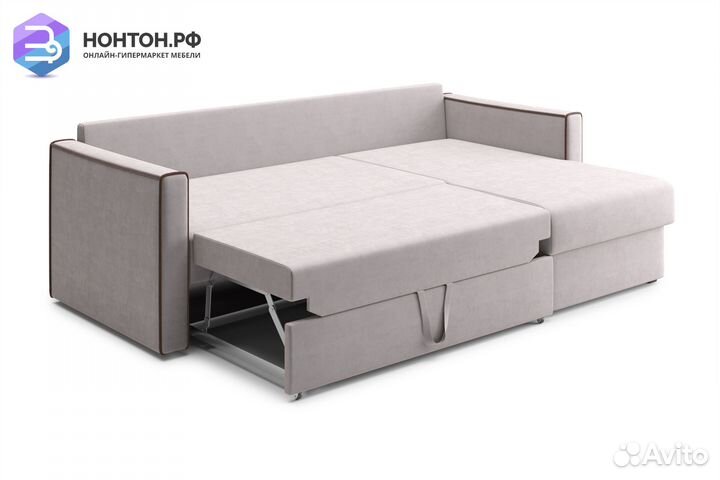 Диван угловой дельфин Леон бежевый