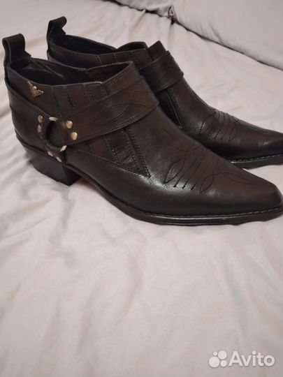 Туфли Казаки,Western Boots, мужские кожаные