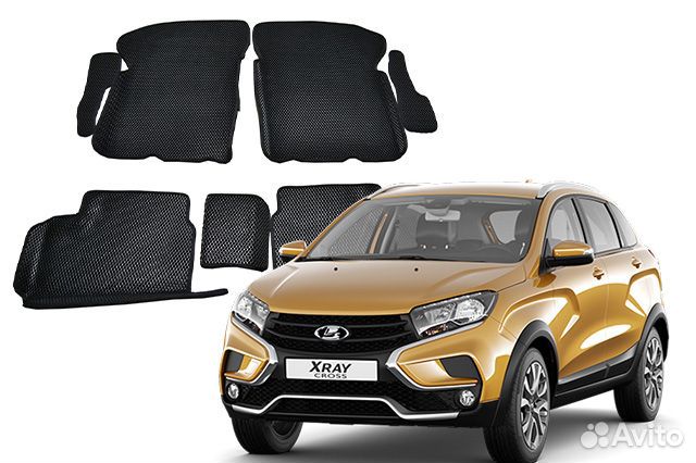 Коврики Ева Эва EVA Лада Х-рей с бортами черный