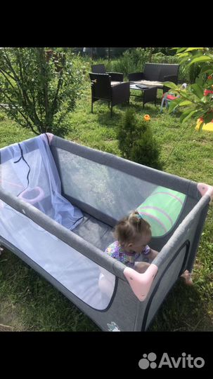 Манеж-кровать Kinderkraft Joy Basic Pink