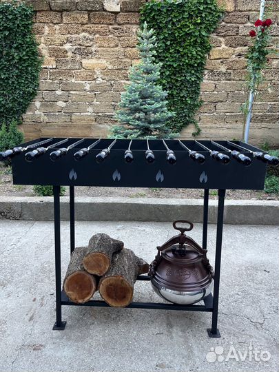 Мангал длинный 1 метр усиленный метал 3 мм