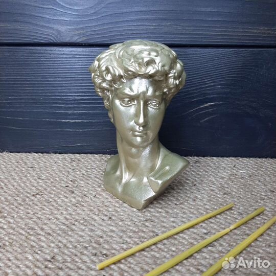 Гипсовая голова Давида золотая