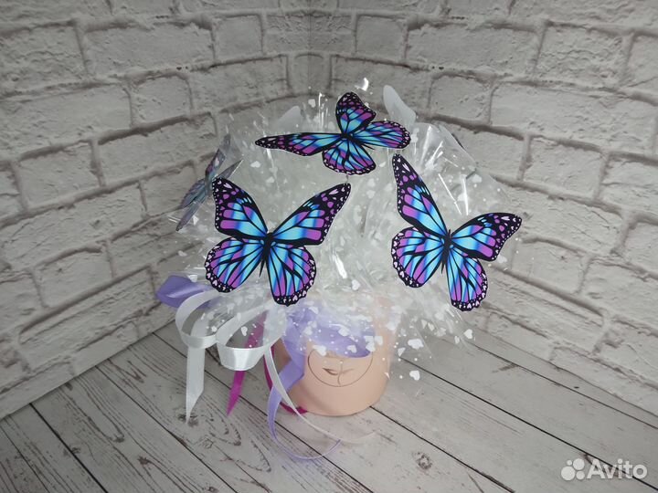 Букет из бабочек,светящиеся букеты из бабочек