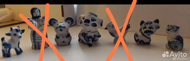 Гжель разные фигурки, набор