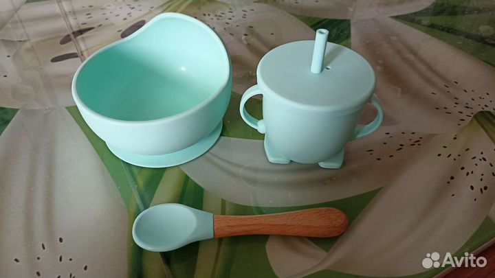 Набор детской посуды, тарелка на присосках