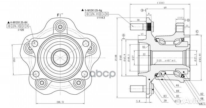 Ступица колеса в сборе LR /4WD nissan