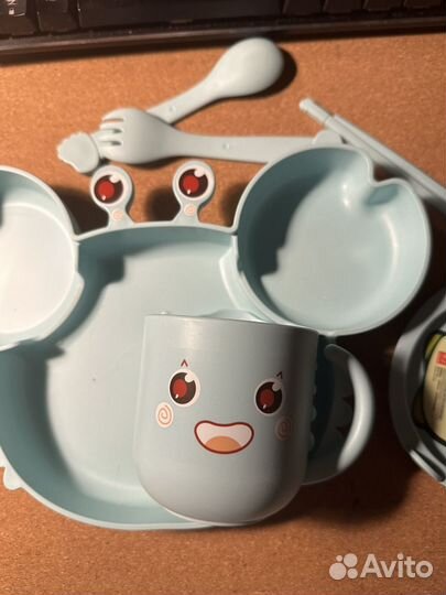 Набор детской посуды из бамбука для кормления