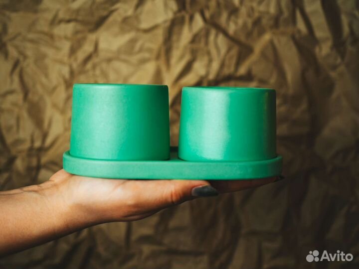 Кашпо с подносом, горшочек для растений/бижутерии