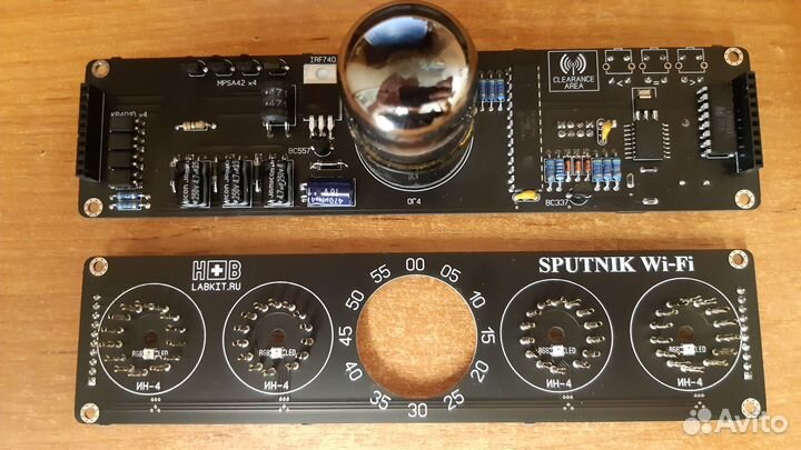 Ламповые часы Спутник WiFi, ин-4 + декатрон ог4