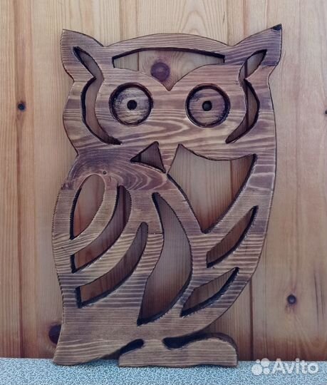 Декоративные фигуры из дерева:Кошка Сова Единорог