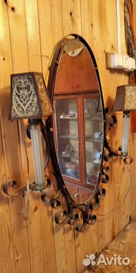 Зеркало овальное со светильниками СССР