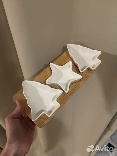 Менажница с подставкой керамика