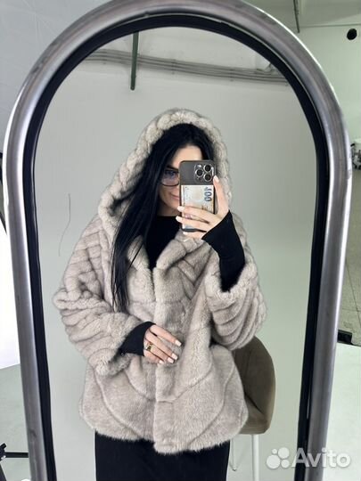 Шуба соболь с капюшоном